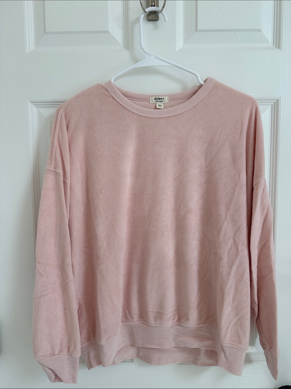 dylan Relaxed Crewneck Sweatshirt - Pale Pink